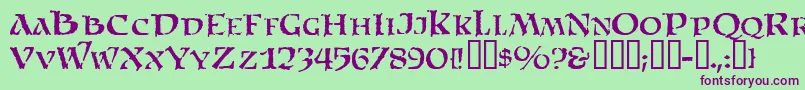 Satam Font – Purple Fonts on Green Background