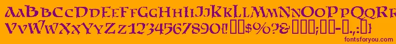 Satam Font – Purple Fonts on Orange Background