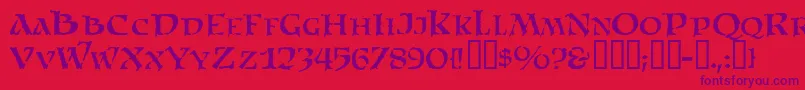 Satam Font – Purple Fonts on Red Background