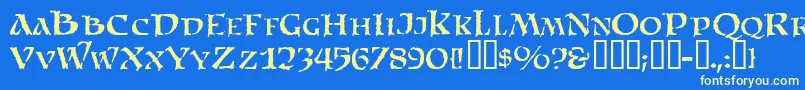 Satam Font – Yellow Fonts on Blue Background