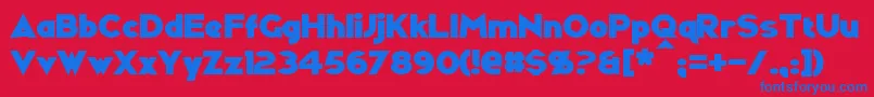 Ravenwood Font – Blue Fonts on Red Background