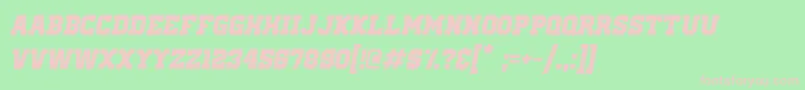 OldSchoolUnitedItalic-Schriftart – Rosa Schriften auf grünem Hintergrund