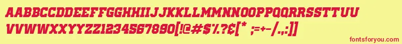 OldSchoolUnitedItalic Font – Red Fonts on Yellow Background