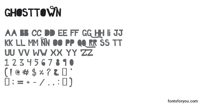 Шрифт Ghosttown – алфавит, цифры, специальные символы