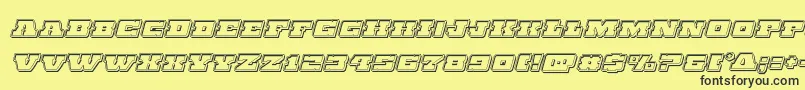 Chicagoexpressengraveital Font – Black Fonts on Yellow Background