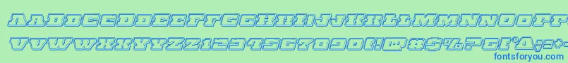Chicagoexpressengraveital Font – Blue Fonts on Green Background