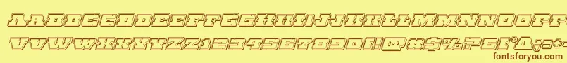 Chicagoexpressengraveital Font – Brown Fonts on Yellow Background