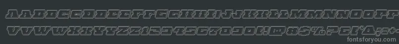 フォントChicagoexpressengraveital – 黒い背景に灰色の文字