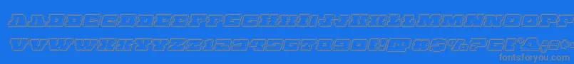 Chicagoexpressengraveital-Schriftart – Graue Schriften auf blauem Hintergrund