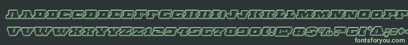 Chicagoexpressengraveital Font – Green Fonts on Black Background
