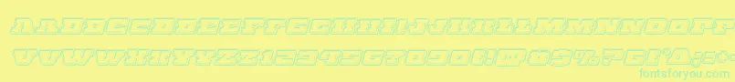 Chicagoexpressengraveital Font – Green Fonts on Yellow Background