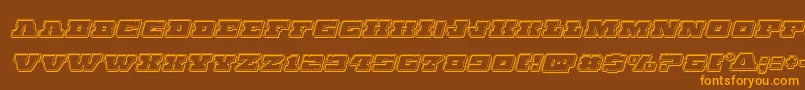 Chicagoexpressengraveital Font – Orange Fonts on Brown Background