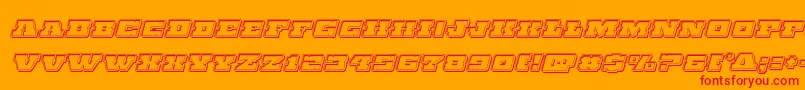 Chicagoexpressengraveital Font – Red Fonts on Orange Background