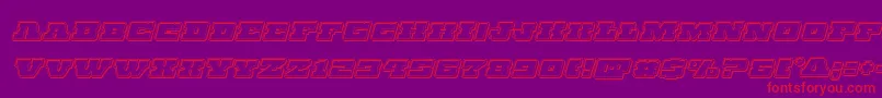 フォントChicagoexpressengraveital – 紫の背景に赤い文字