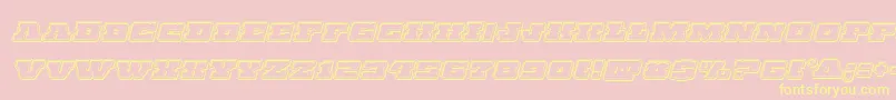 Chicagoexpressengraveital-Schriftart – Gelbe Schriften auf rosa Hintergrund