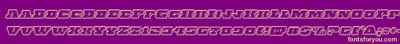 Chicagoexpressengraveital Font – Yellow Fonts on Purple Background