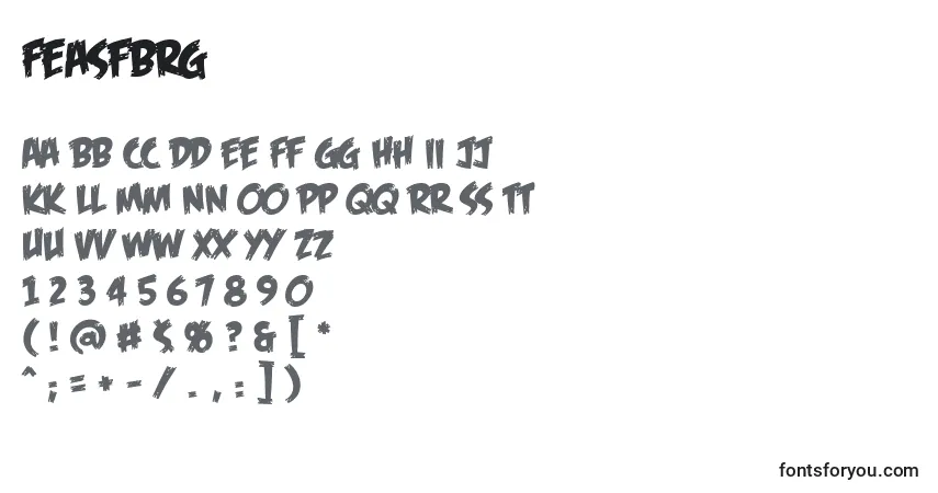 Шрифт Feasfbrg – алфавит, цифры, специальные символы