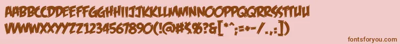 Feasfbrg Font – Brown Fonts on Pink Background