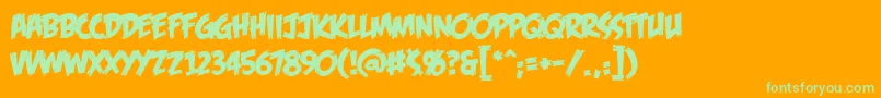 Feasfbrg Font – Green Fonts on Orange Background