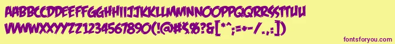 Feasfbrg Font – Purple Fonts on Yellow Background