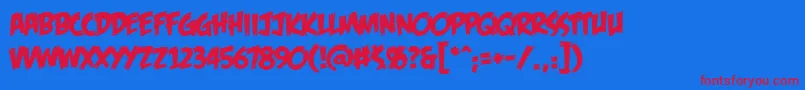 Feasfbrg Font – Red Fonts on Blue Background