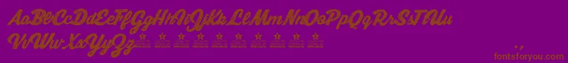 MoonWalkerPersonalUse-Schriftart – Braune Schriften auf violettem Hintergrund