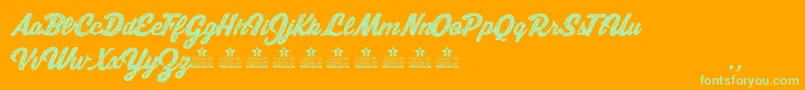 MoonWalkerPersonalUse-Schriftart – Grüne Schriften auf orangefarbenem Hintergrund