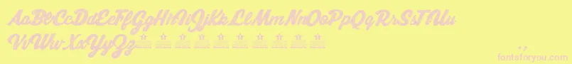 MoonWalkerPersonalUse Font – Pink Fonts on Yellow Background