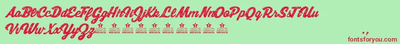 MoonWalkerPersonalUse Font – Red Fonts on Green Background