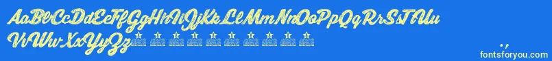 MoonWalkerPersonalUse Font – Yellow Fonts on Blue Background