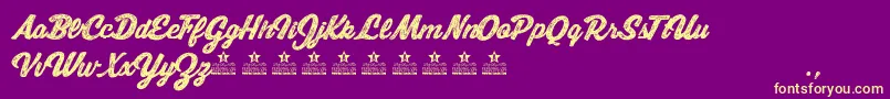 Fonte MoonWalkerPersonalUse – fontes amarelas em um fundo roxo