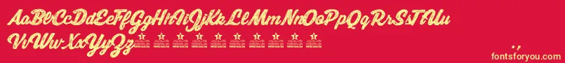 MoonWalkerPersonalUse Font – Yellow Fonts on Red Background