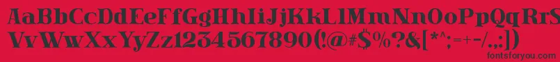 Lissain-Schriftart – Schwarze Schriften auf rotem Hintergrund