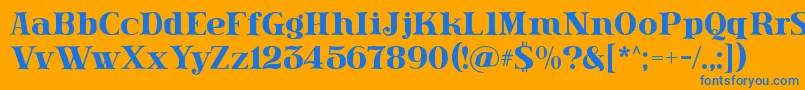 フォントLissain – オレンジの背景に青い文字