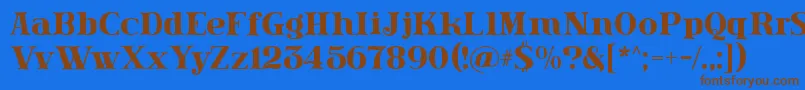 Lissain Font – Brown Fonts on Blue Background