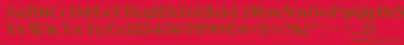 フォントLissain – 赤い背景に茶色の文字