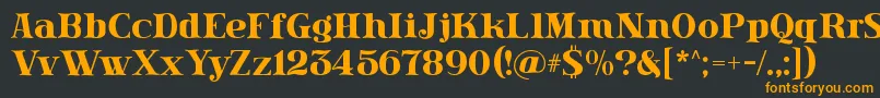 フォントLissain – 黒い背景にオレンジの文字