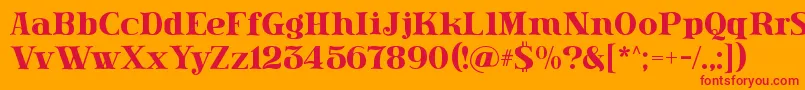 Lissain Font – Red Fonts on Orange Background