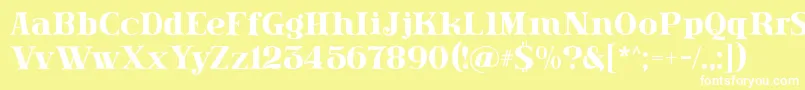 Lissain Font – White Fonts on Yellow Background