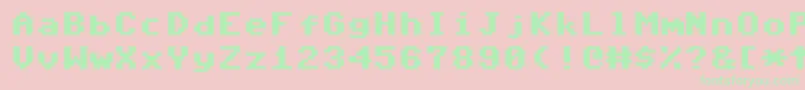 CommodorePixelizedV1.2 Font – Green Fonts on Pink Background