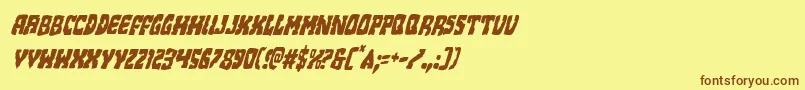 Шрифт Beastiancondital – коричневые шрифты на жёлтом фоне