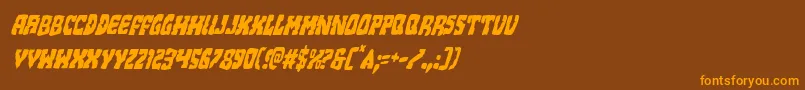 Beastiancondital Font – Orange Fonts on Brown Background