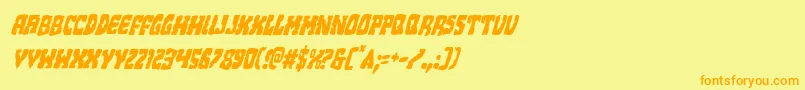 Beastiancondital Font – Orange Fonts on Yellow Background