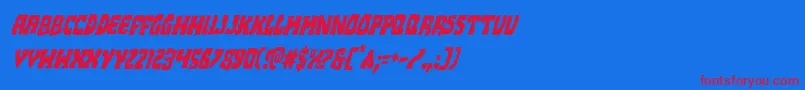 Beastiancondital Font – Red Fonts on Blue Background