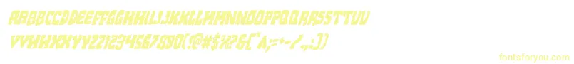 フォントBeastiancondital – 白い背景に黄色の文字