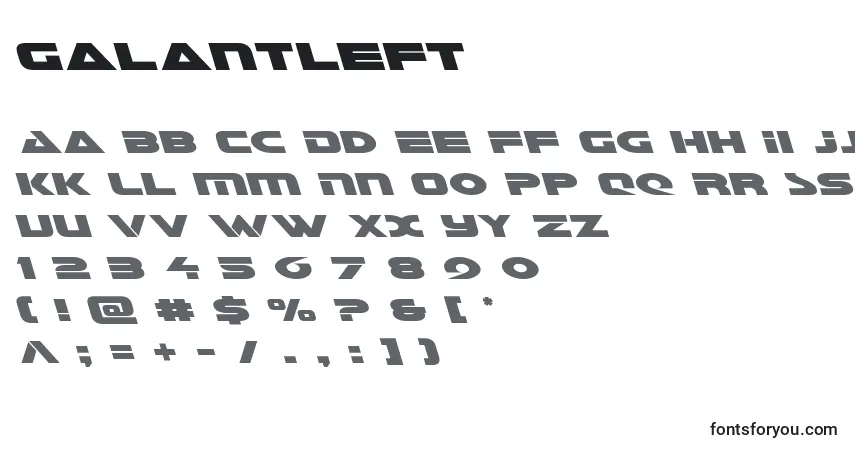 Galantleftフォント–アルファベット、数字、特殊文字