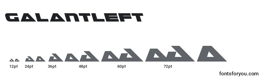 Размеры шрифта Galantleft