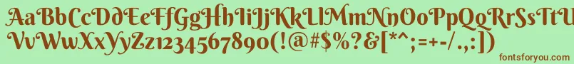 BerkshireswashRegular Font – Brown Fonts on Green Background