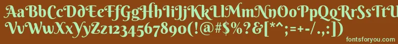 BerkshireswashRegular Font – Green Fonts on Brown Background