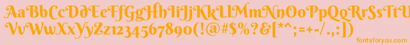 BerkshireswashRegular Font – Orange Fonts on Pink Background